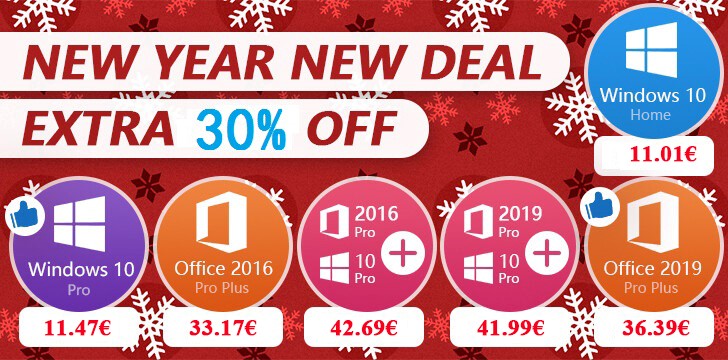 Offre du Nouvel An : des clés Windows 10 Pro à 11 € !