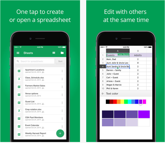 Download Google Sheets iOS