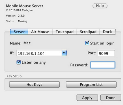mobile mouse server pc