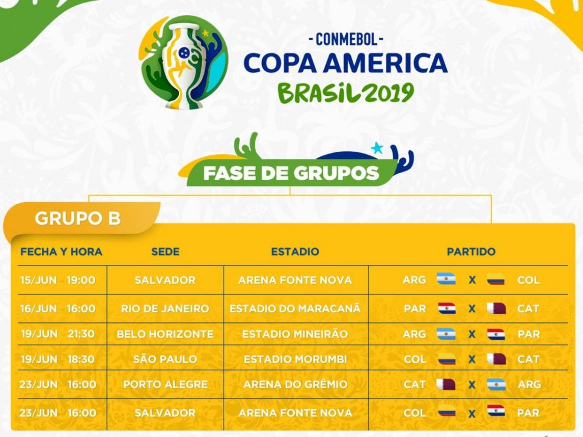 Download Calendrier Phase de Groupes Copa America 2019