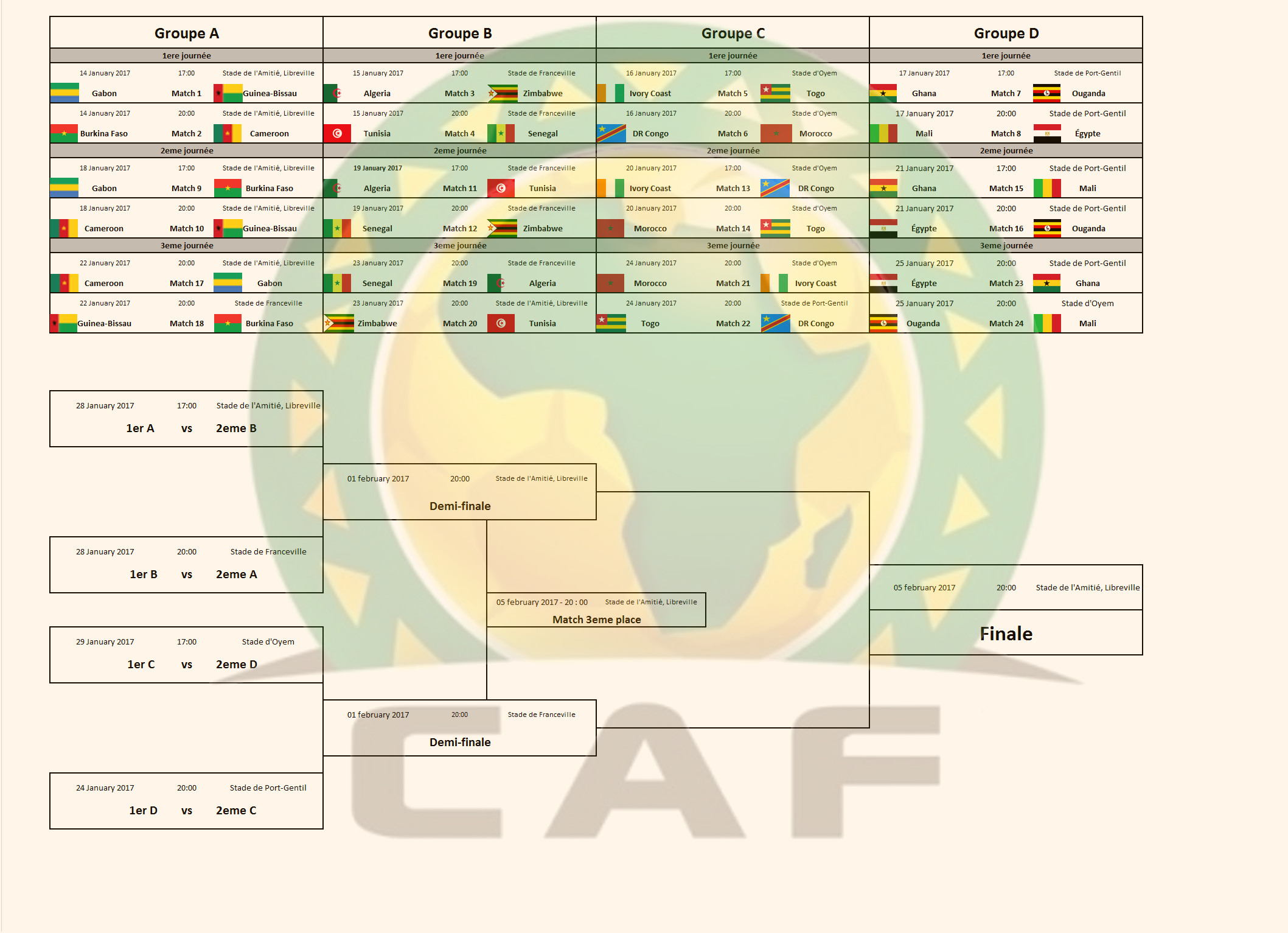 Download Calendrier Coupe D'Afrique Des Nations 2017