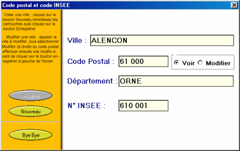 CODE POSTAL ET INSEE