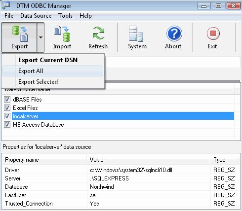 dtm odbc manager download