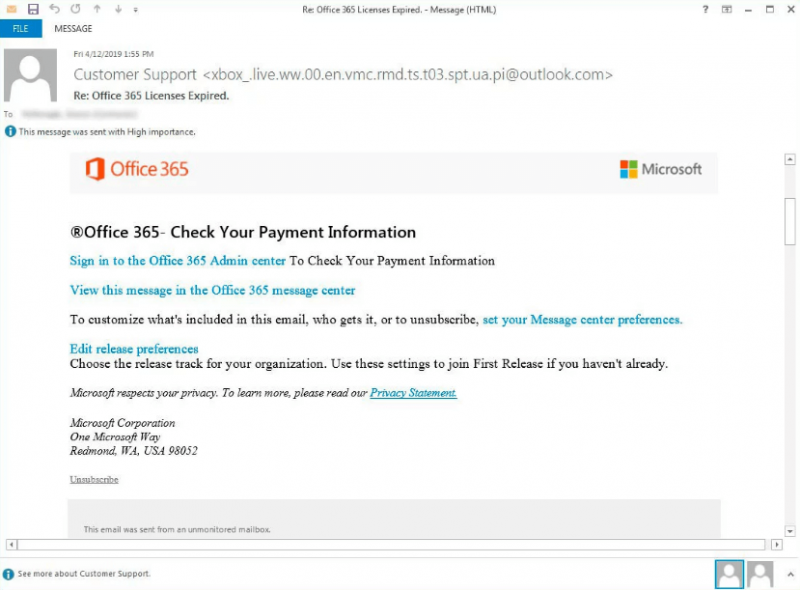 Une Campagne De Phishing Vise Les Admins D Office